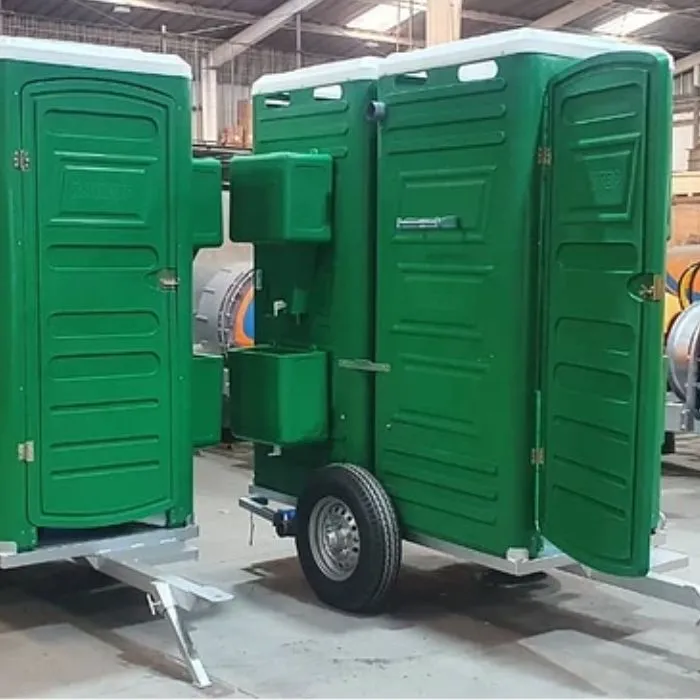 [BADOCA] BAÑO QUIMICO DOBLE VERDE CON CARRO DE ARRASTRE
