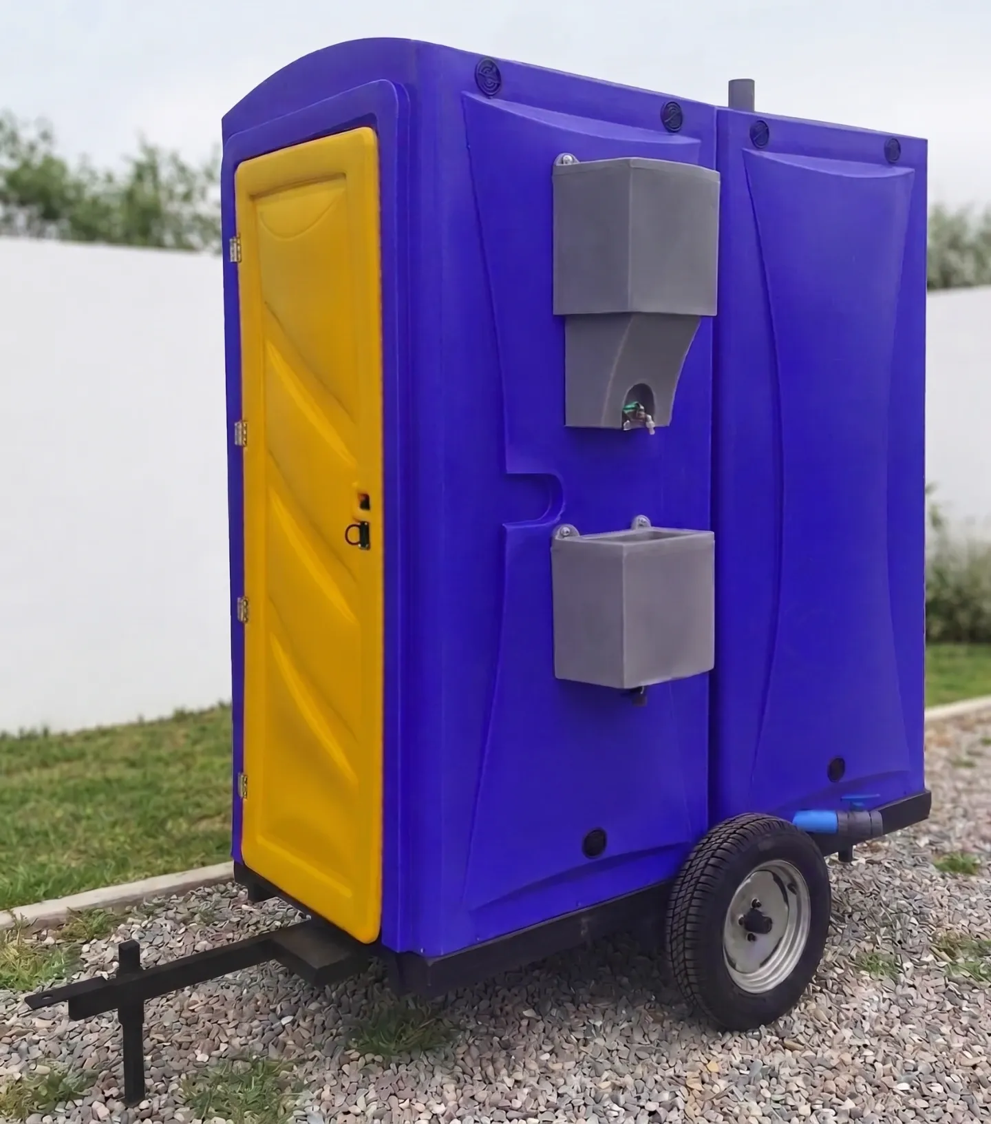 [BADOBEST] BAÑO QUÍMICO DOBLE AZUL CON CARRO DE ARRASTRE