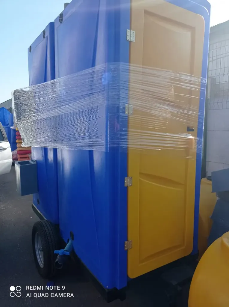 [BADOBEST] BAÑO QUÍMICO DOBLE AZUL CON CARRO DE ARRASTRE