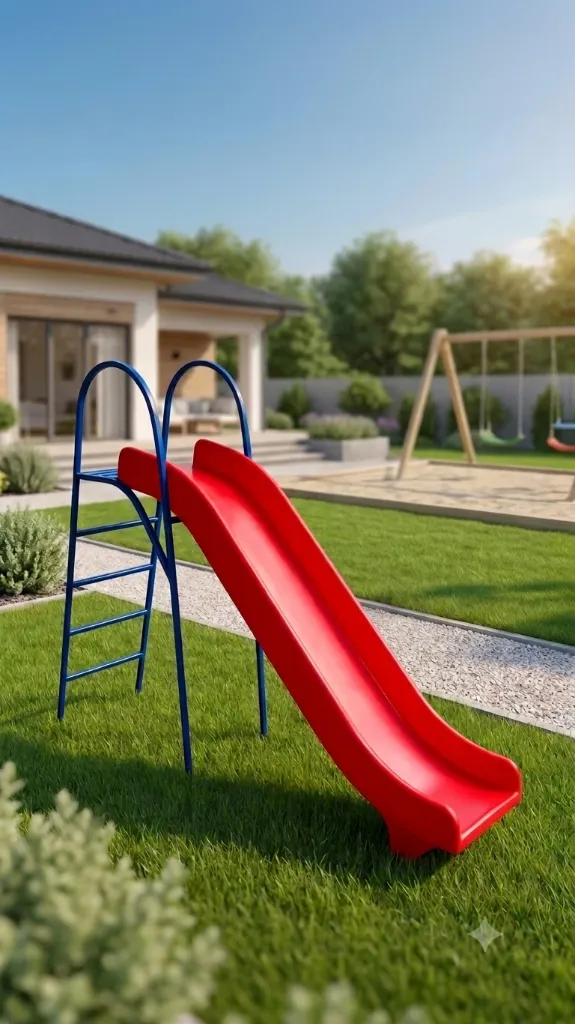 Tobogán Mini con Estructura Metálica Reforzada (Rojo)