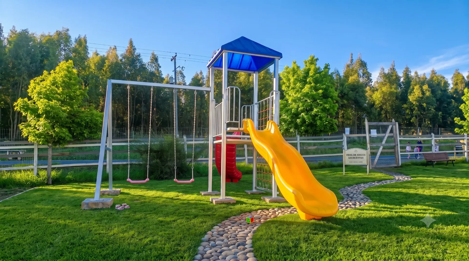 [PLAZA4] Plaza Infantil Modular con Torre, Toboganes y Columpios PLAZA 4