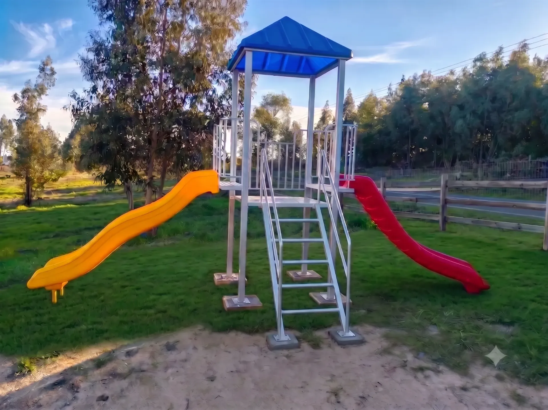 [PLAZA 5] Plaza Infantil Modular con Torre, 2 Toboganes PLAZA 5
